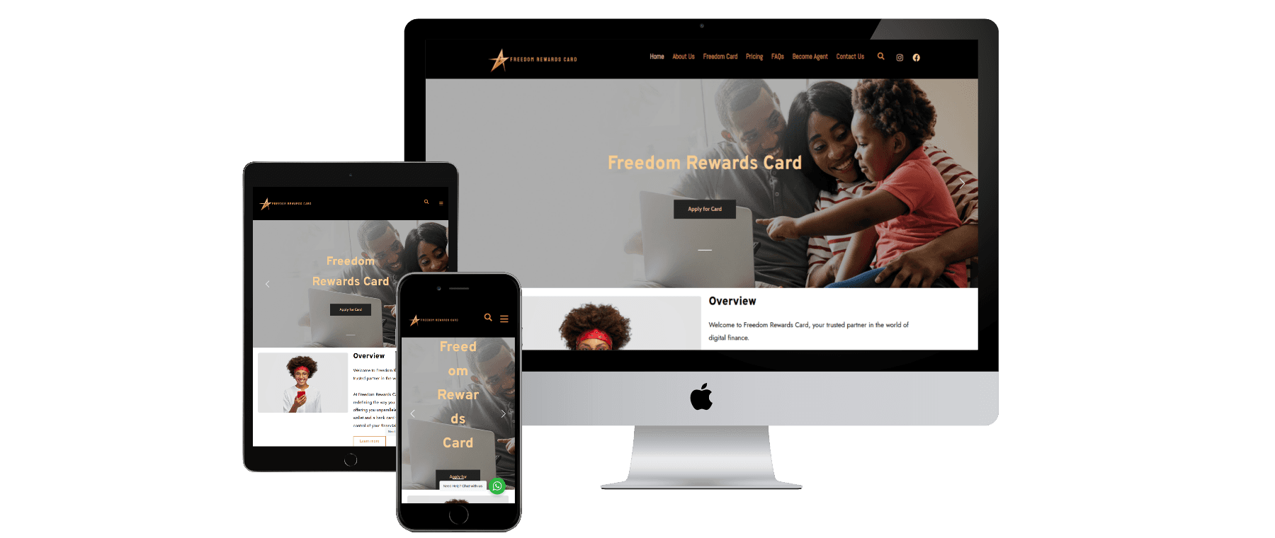 Freedom Rewards Card — website design by Insly Host